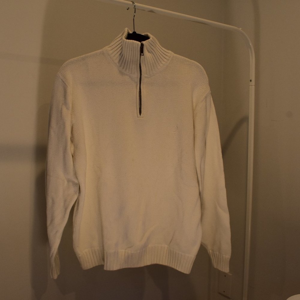 Nautica 1/4 White Zip Up